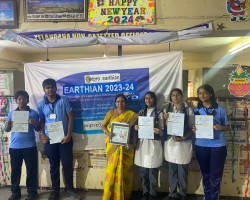 Wipro Earthian Awards - Team of Students guided by Smt. P Indira