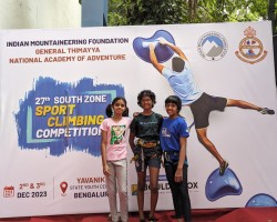 Avani Y of 7A - 27th Secured Bronze Medal -South Zone Sport Climbing Competition