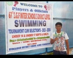Saharsh Secured Silver Medal in Swimming School Games State Tournament